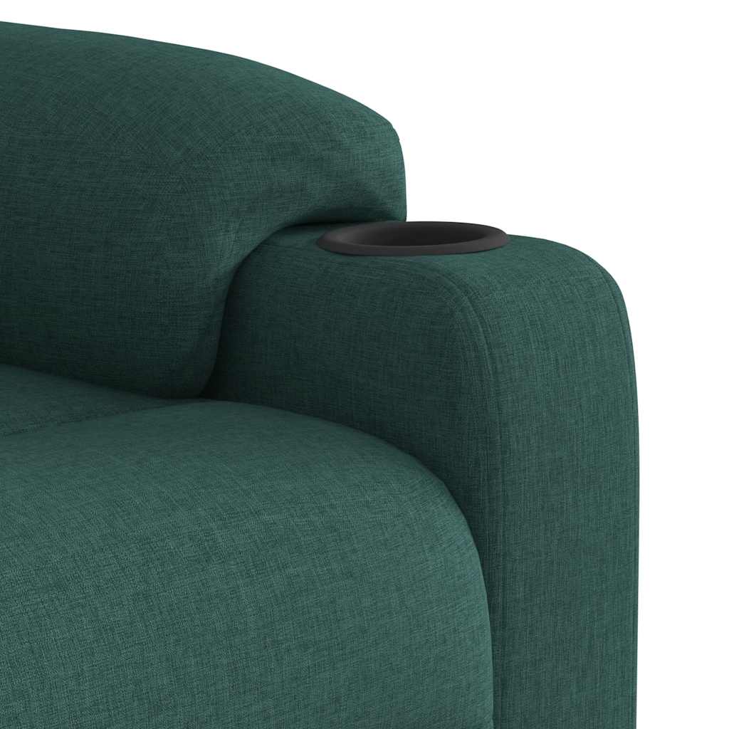 Massagestoel elektrisch verstelbaar stof donkergroen