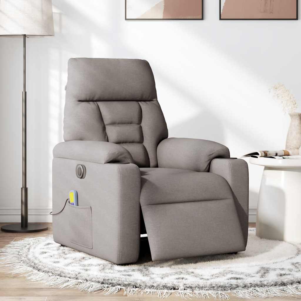Massagestoel elektrisch verstelbaar stof taupe