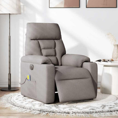 Massagestoel elektrisch verstelbaar stof taupe
