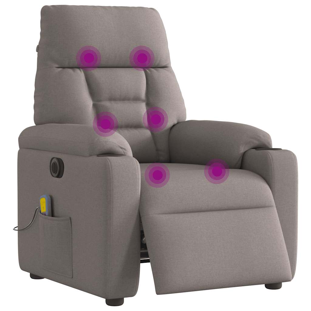 Massagestoel elektrisch verstelbaar stof taupe