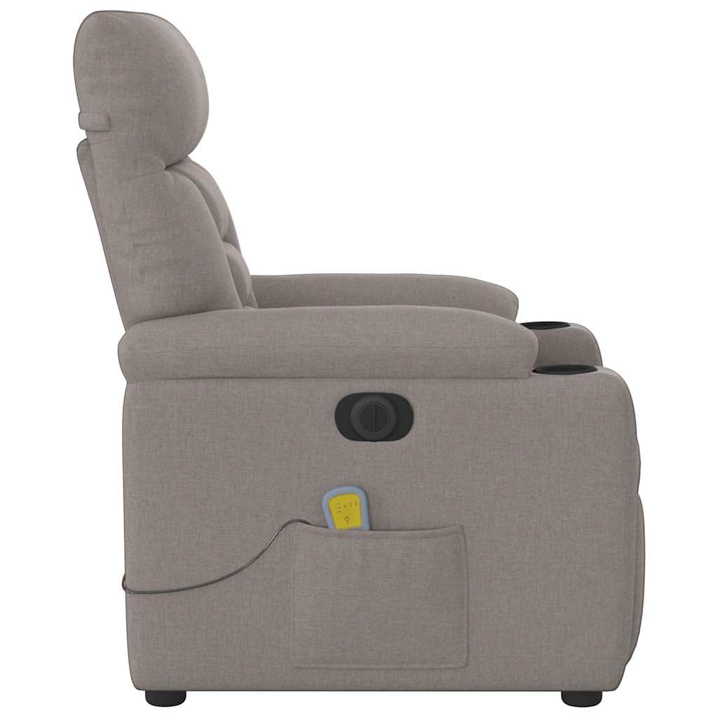 Massagestoel elektrisch verstelbaar stof taupe