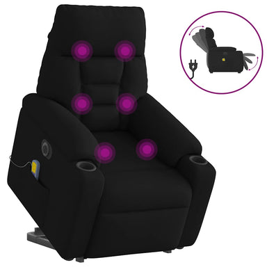 Sta-op-massagestoel elektrisch verstelbaar stof zwart