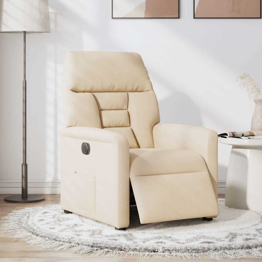 Fauteuil elektrisch verstelbaar microvezelstof beige