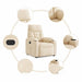 Fauteuil elektrisch verstelbaar microvezelstof beige