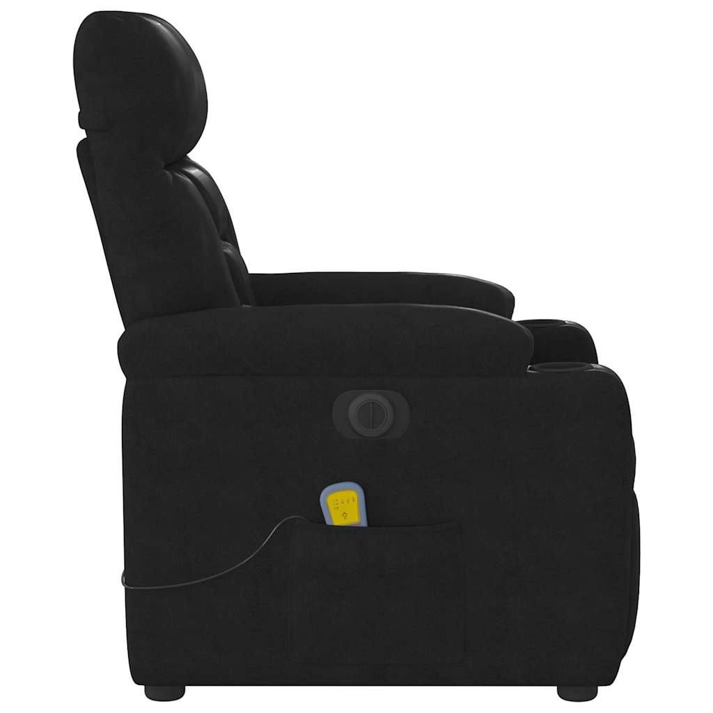 Massagestoel elektrisch verstelbaar microvezelstof zwart