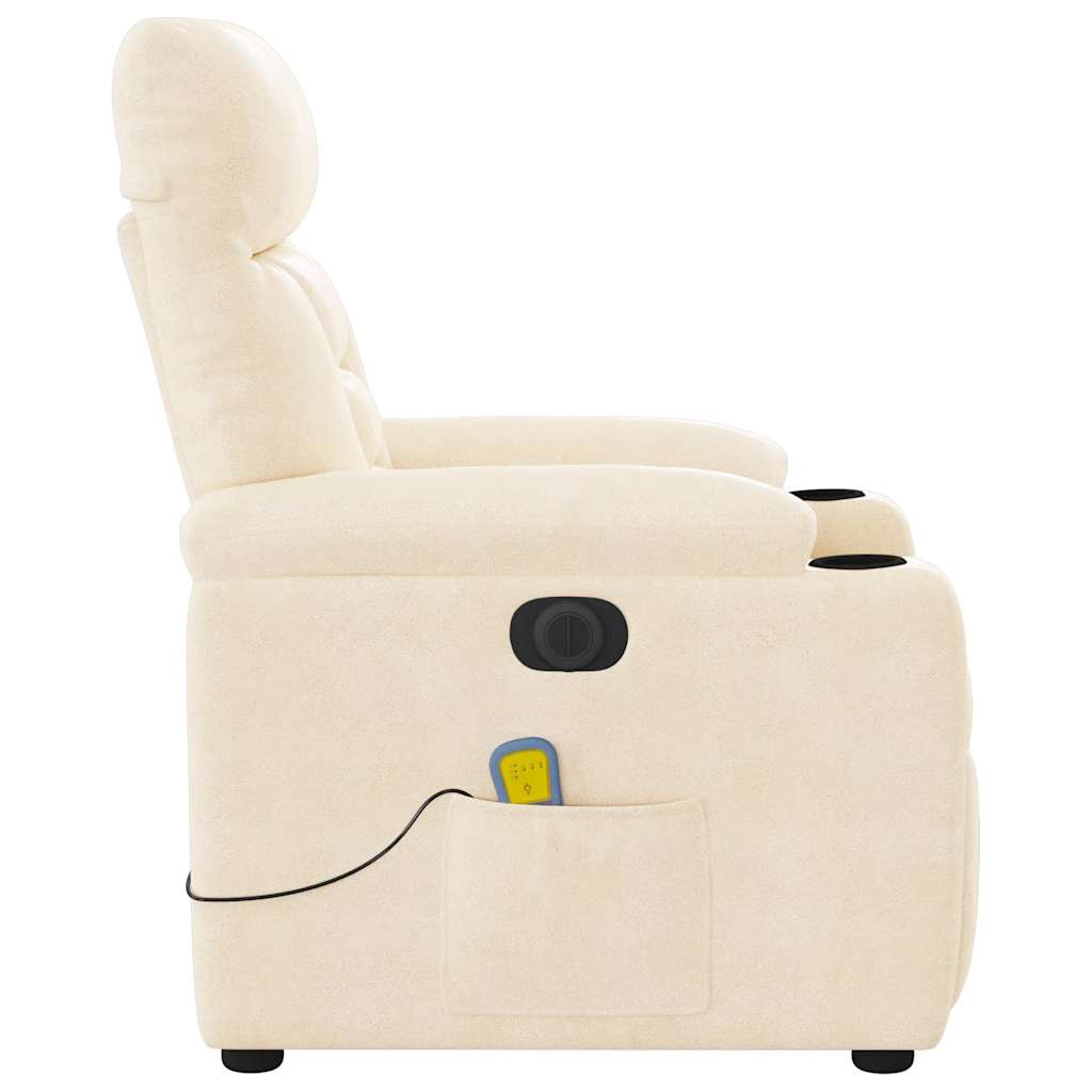Massagestoel elektrisch verstelbaar microvezelstof beige