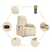 Massagestoel elektrisch verstelbaar microvezelstof beige