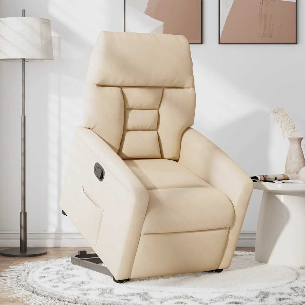 Sta-op-stoel verstelbaar microvezelstof beige