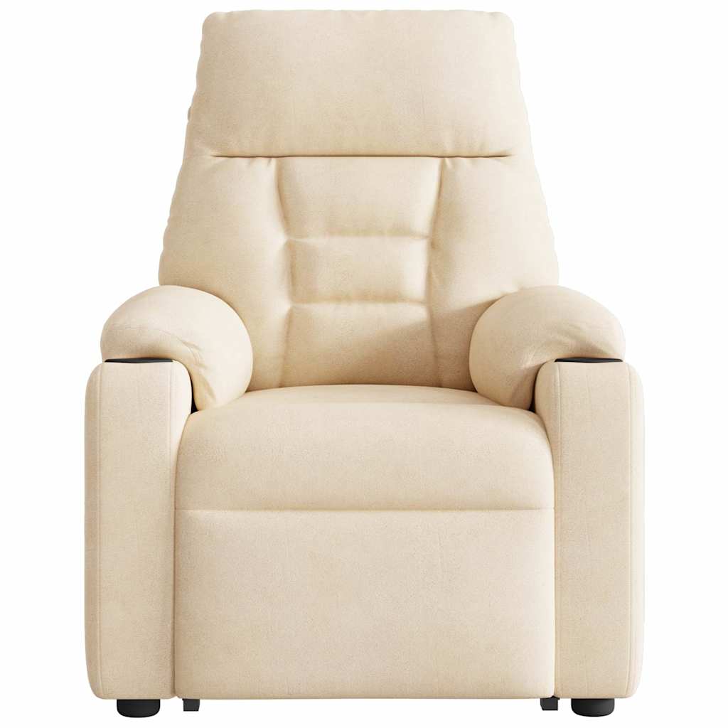 Sta-op-massagestoel verstelbaar microvezelstof beige