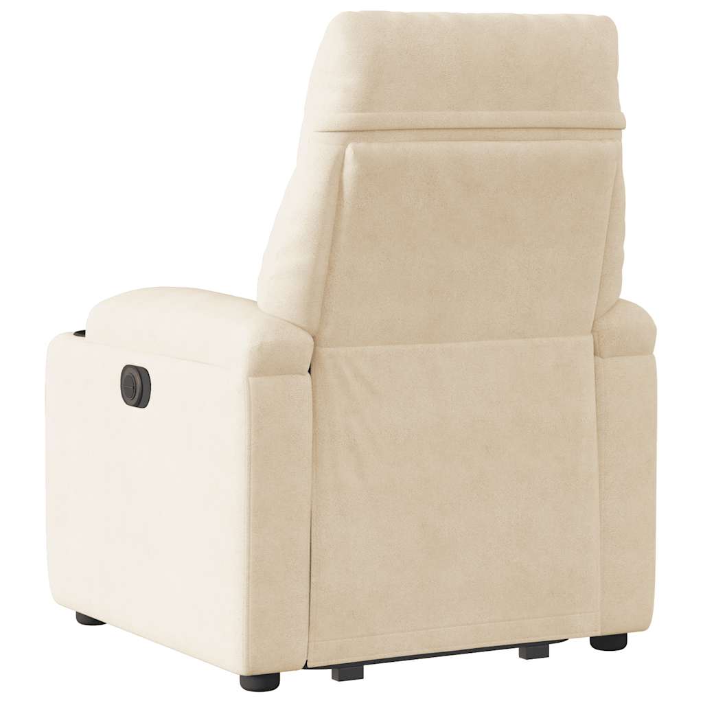Sta-op-stoel elektrisch verstelbaar microvezelstof beige