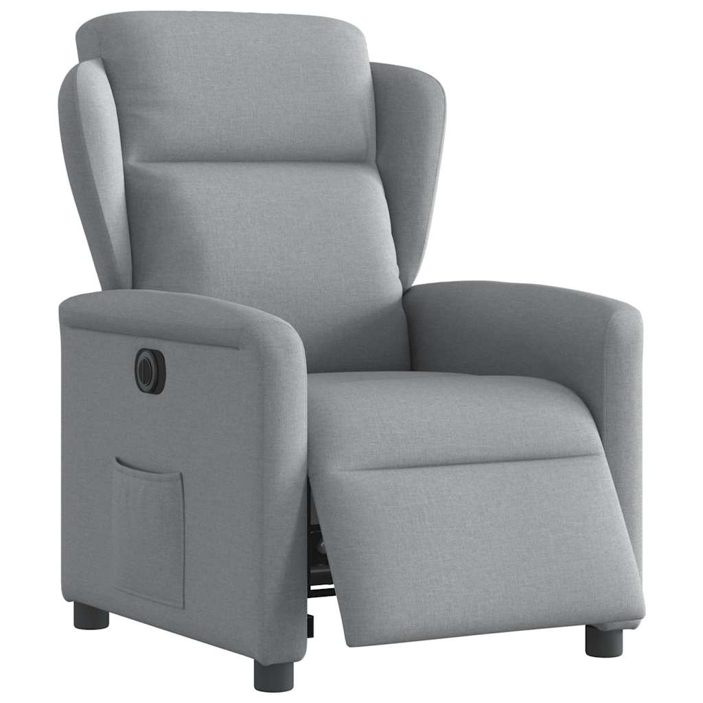 Fauteuil elektrisch verstelbaar stof lichtgrijs