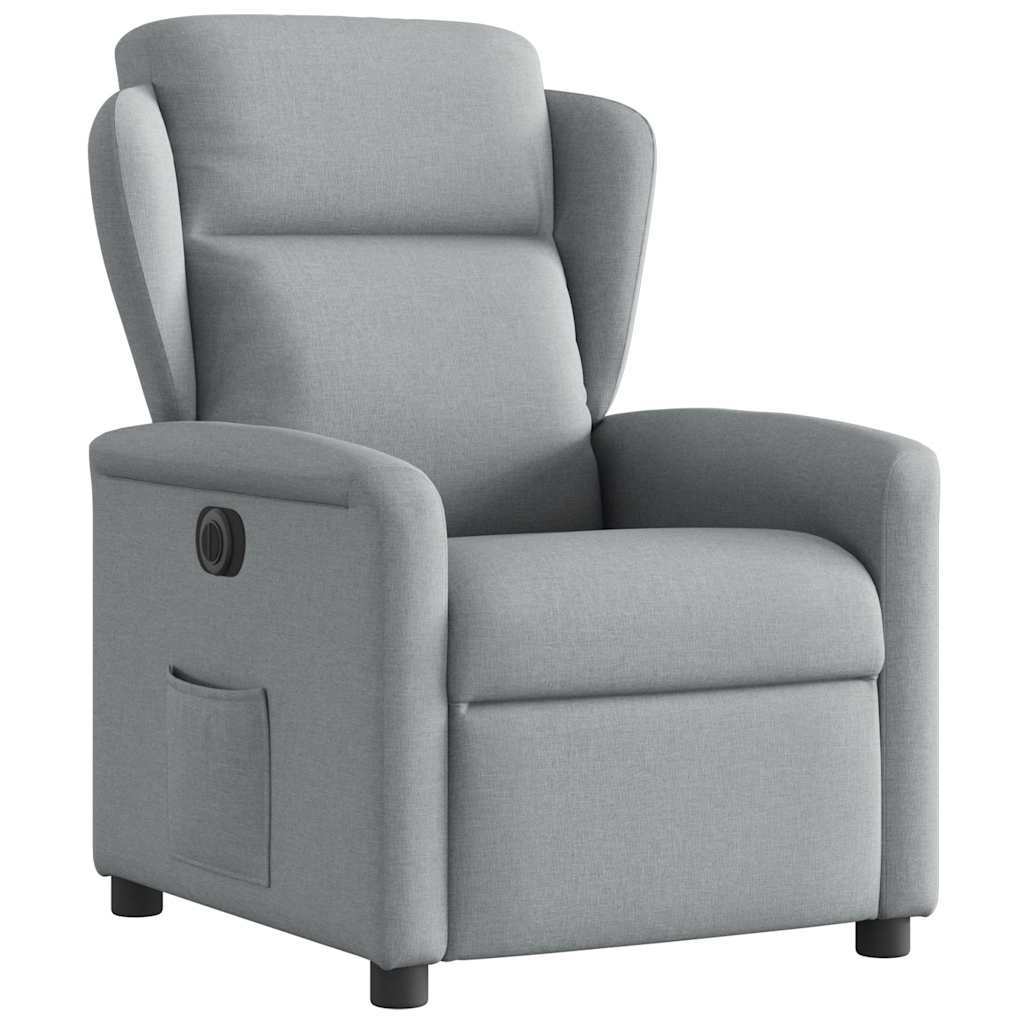 Fauteuil elektrisch verstelbaar stof lichtgrijs