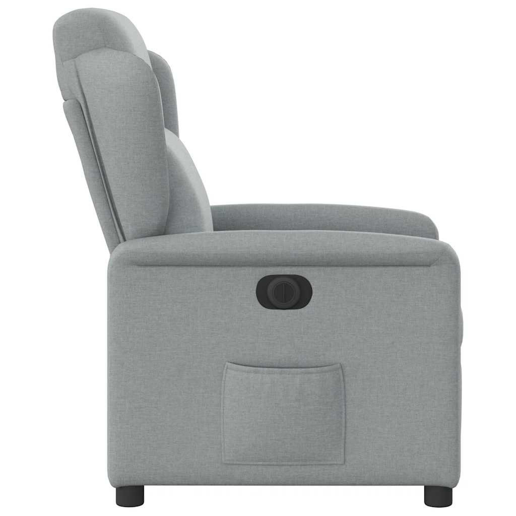 Fauteuil elektrisch verstelbaar stof lichtgrijs