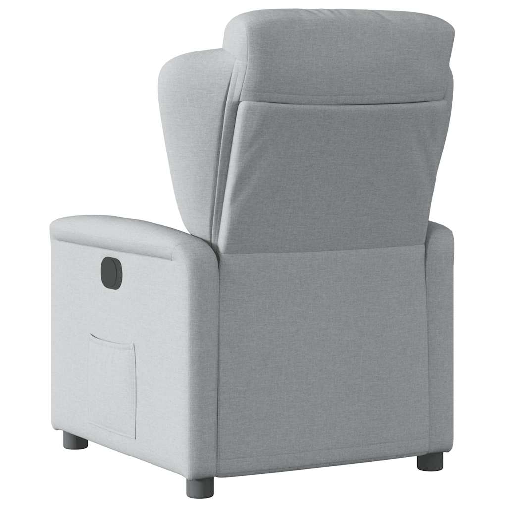 Fauteuil elektrisch verstelbaar stof lichtgrijs