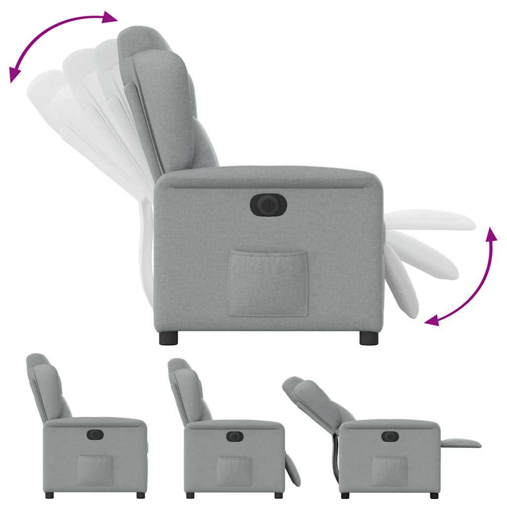 Fauteuil elektrisch verstelbaar stof lichtgrijs