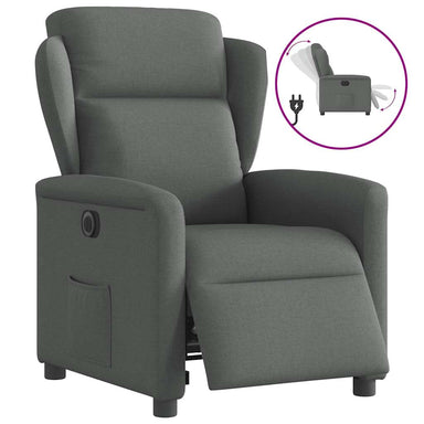 Fauteuil elektrisch verstelbaar stof donkergrijs