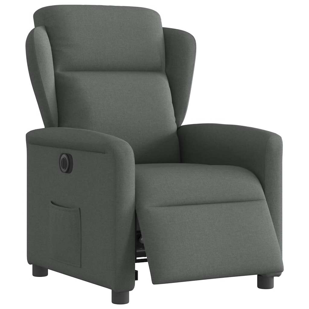 Fauteuil elektrisch verstelbaar stof donkergrijs