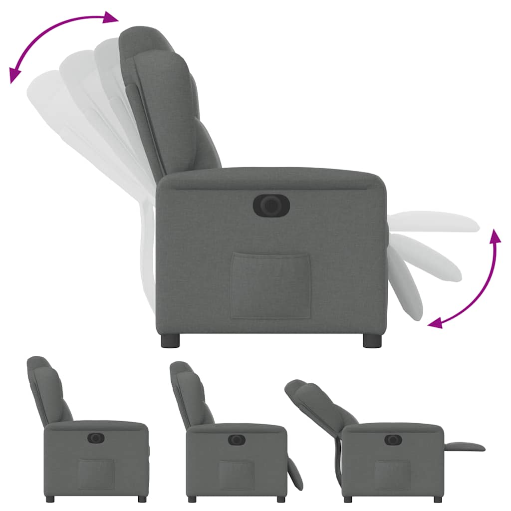 Fauteuil elektrisch verstelbaar stof donkergrijs