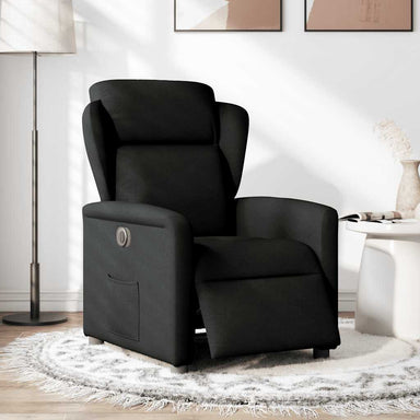 Fauteuil verstelbaar elektrisch stof zwart