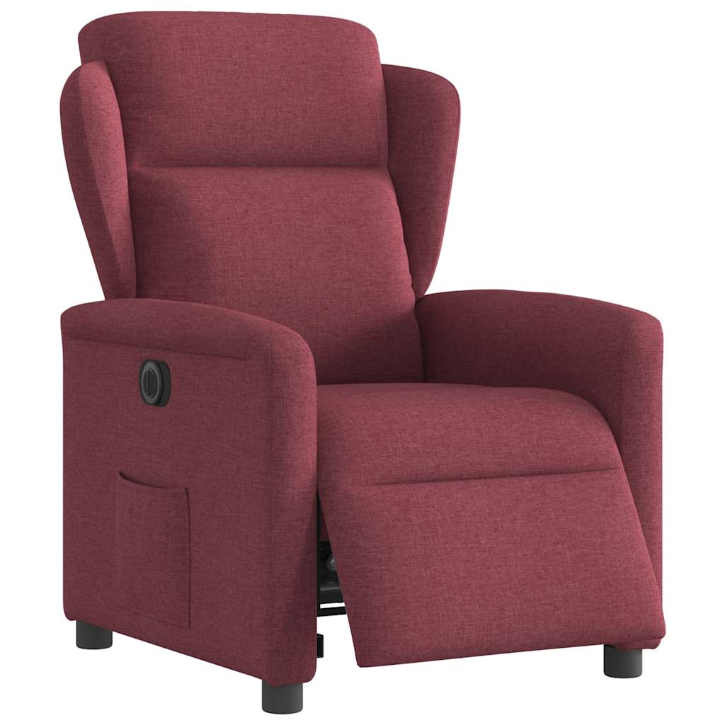 Fauteuil verstelbaar elektrisch stof wijnrood