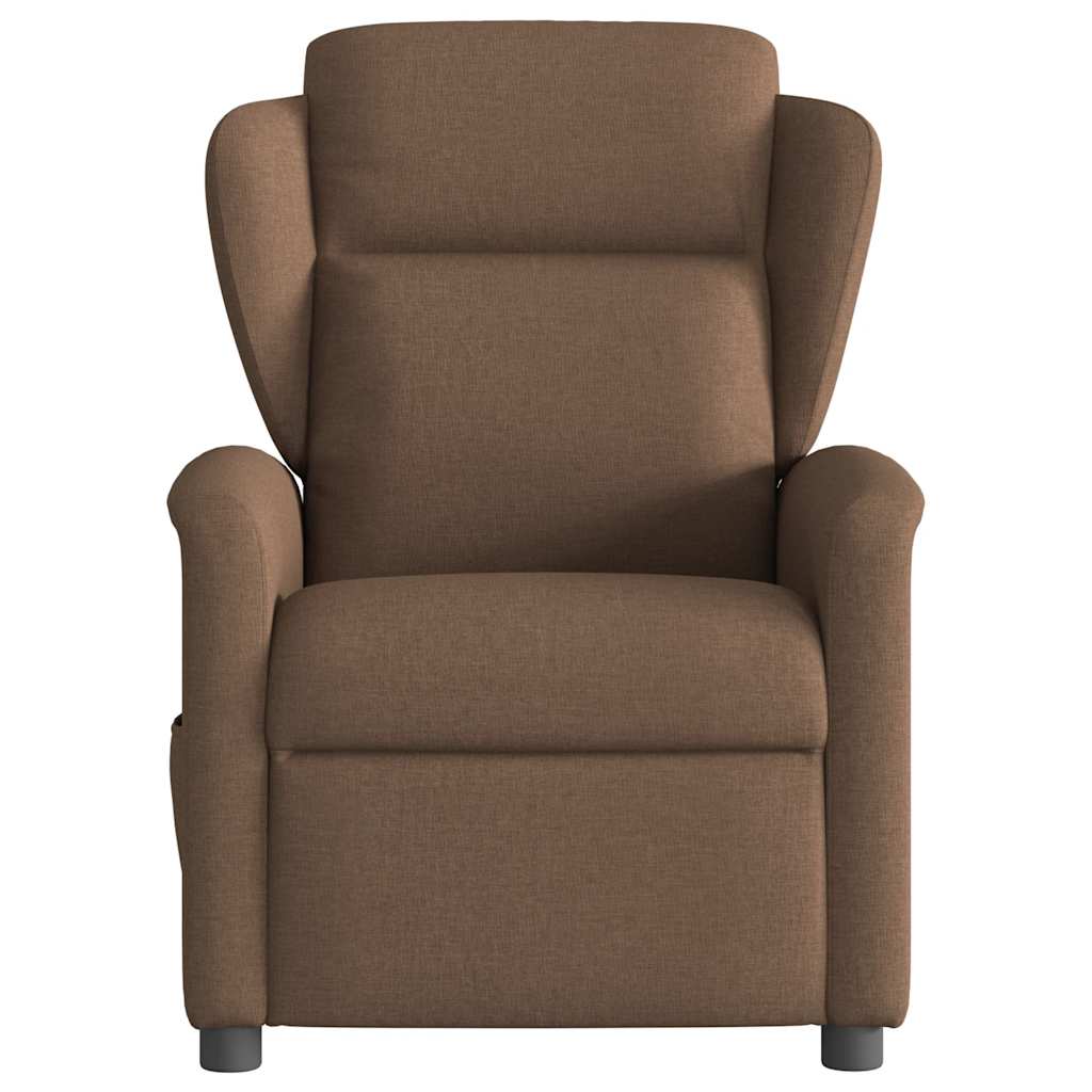 Fauteuil verstelbaar elektrisch stof bruin