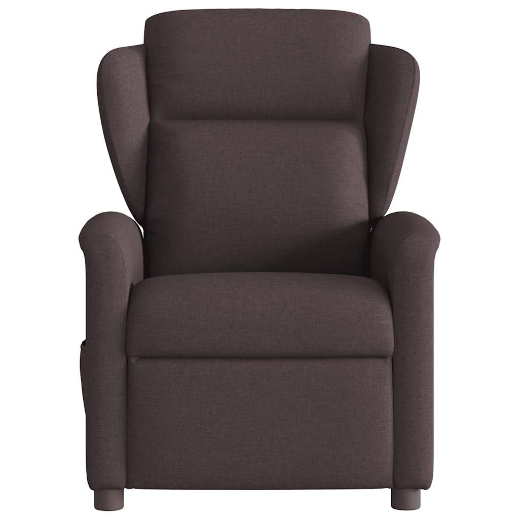 Fauteuil verstelbaar elektrisch stof donkerbruin
