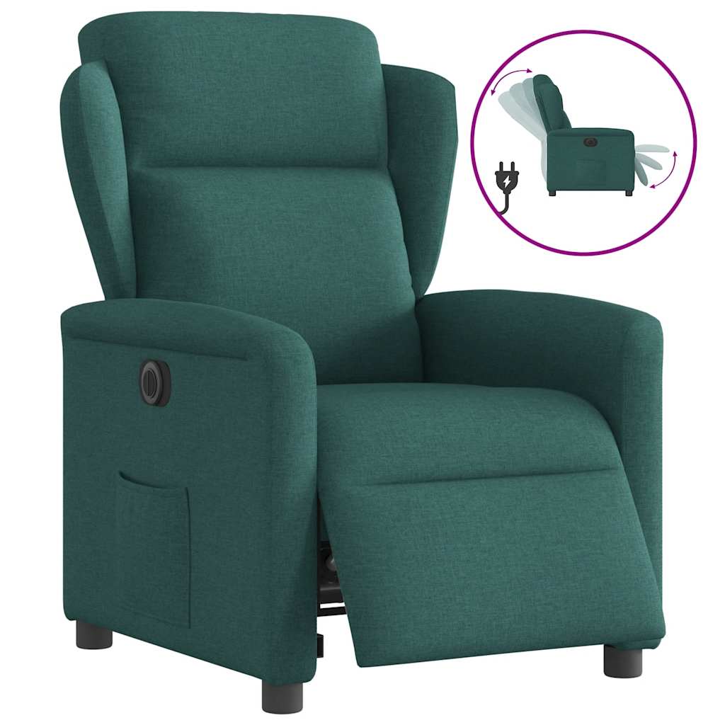 Fauteuil verstelbaar elektrisch stof donkergroen