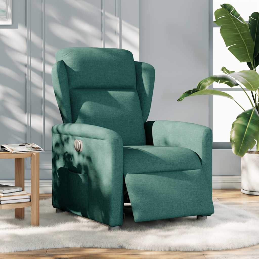 Fauteuil verstelbaar elektrisch stof donkergroen