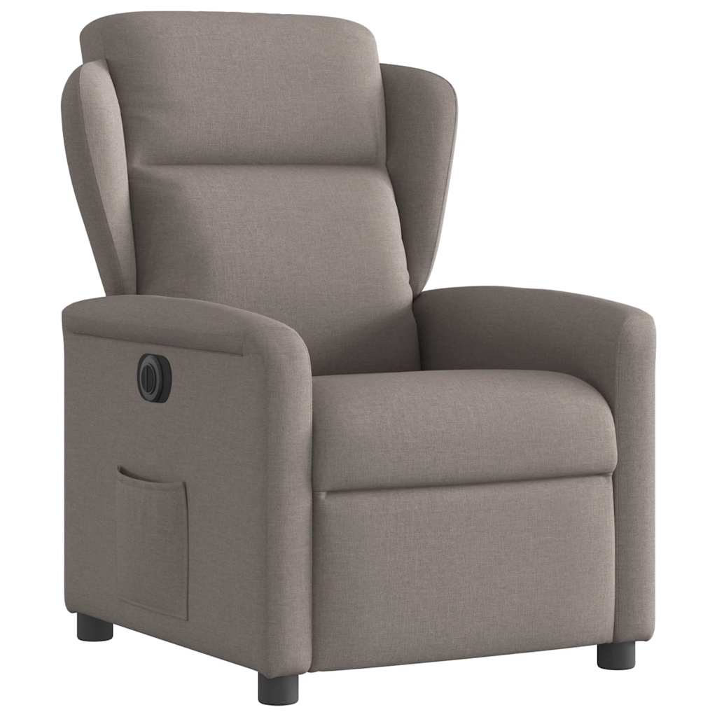 Fauteuil verstelbaar elektrisch stof taupe