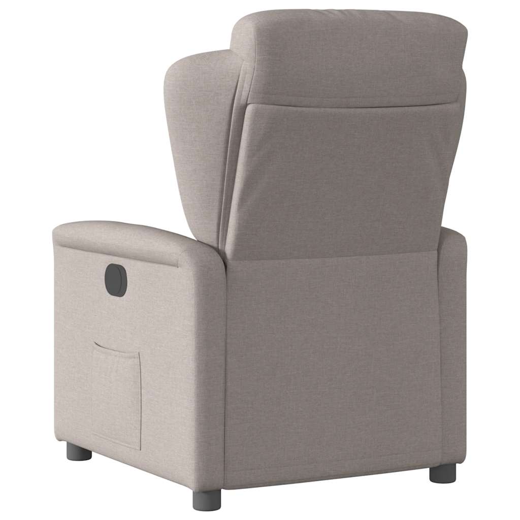 Fauteuil verstelbaar elektrisch stof taupe