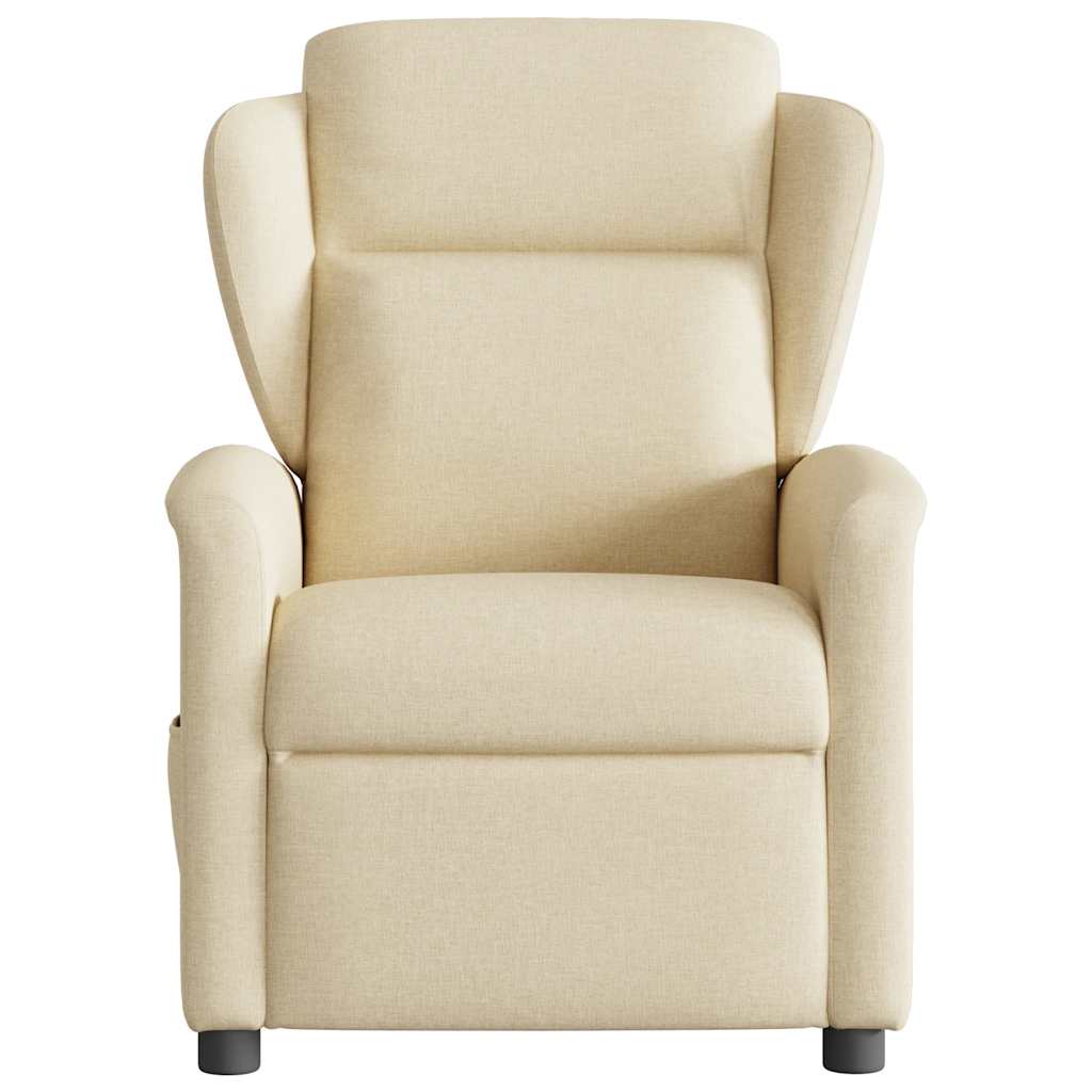 Fauteuil verstelbaar elektrisch stof crèmekleurig