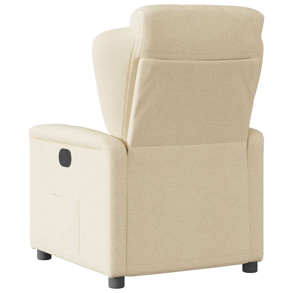 Fauteuil verstelbaar elektrisch stof crèmekleurig