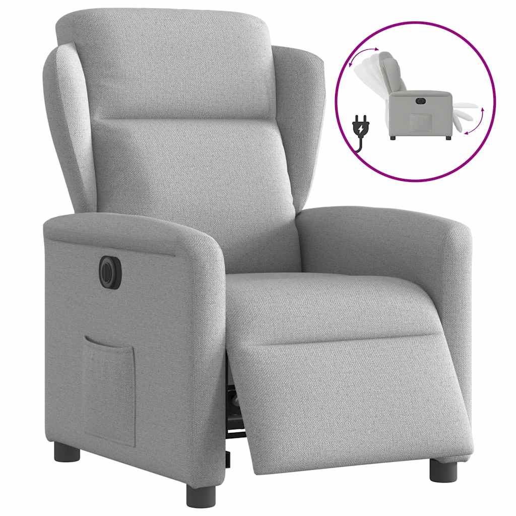Fauteuil elektrisch verstelbaar stof wolk grijs