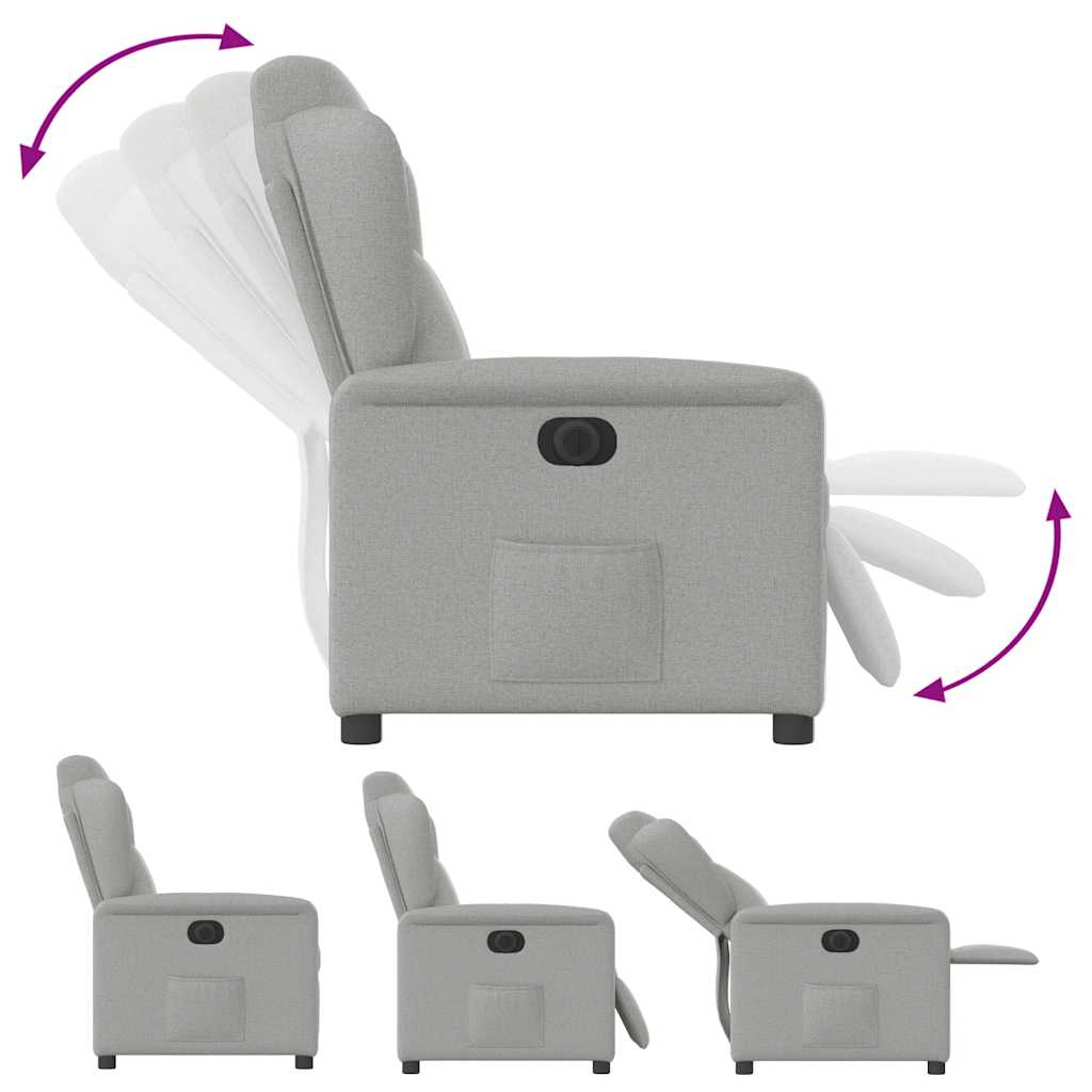 Fauteuil elektrisch verstelbaar stof wolk grijs