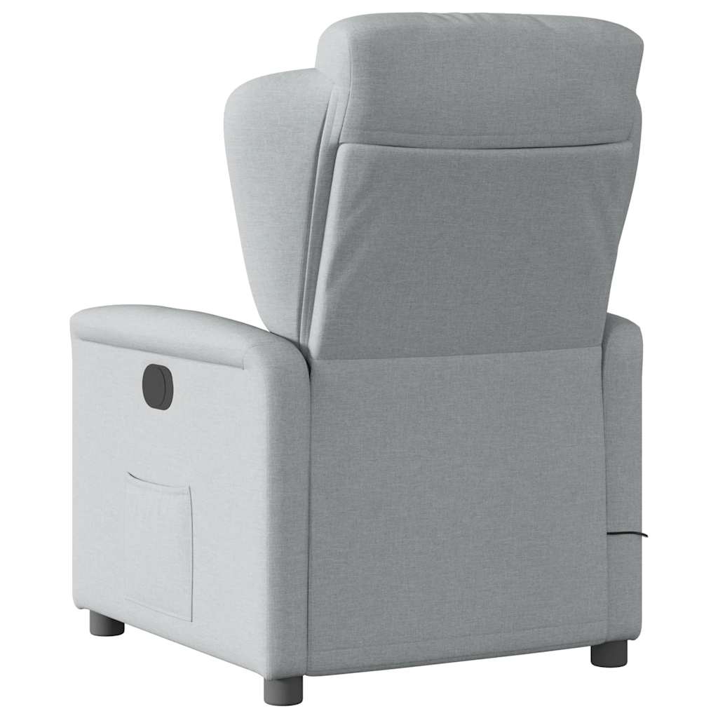 Massagestoel elektrisch verstelbaar stof lichtgrijs