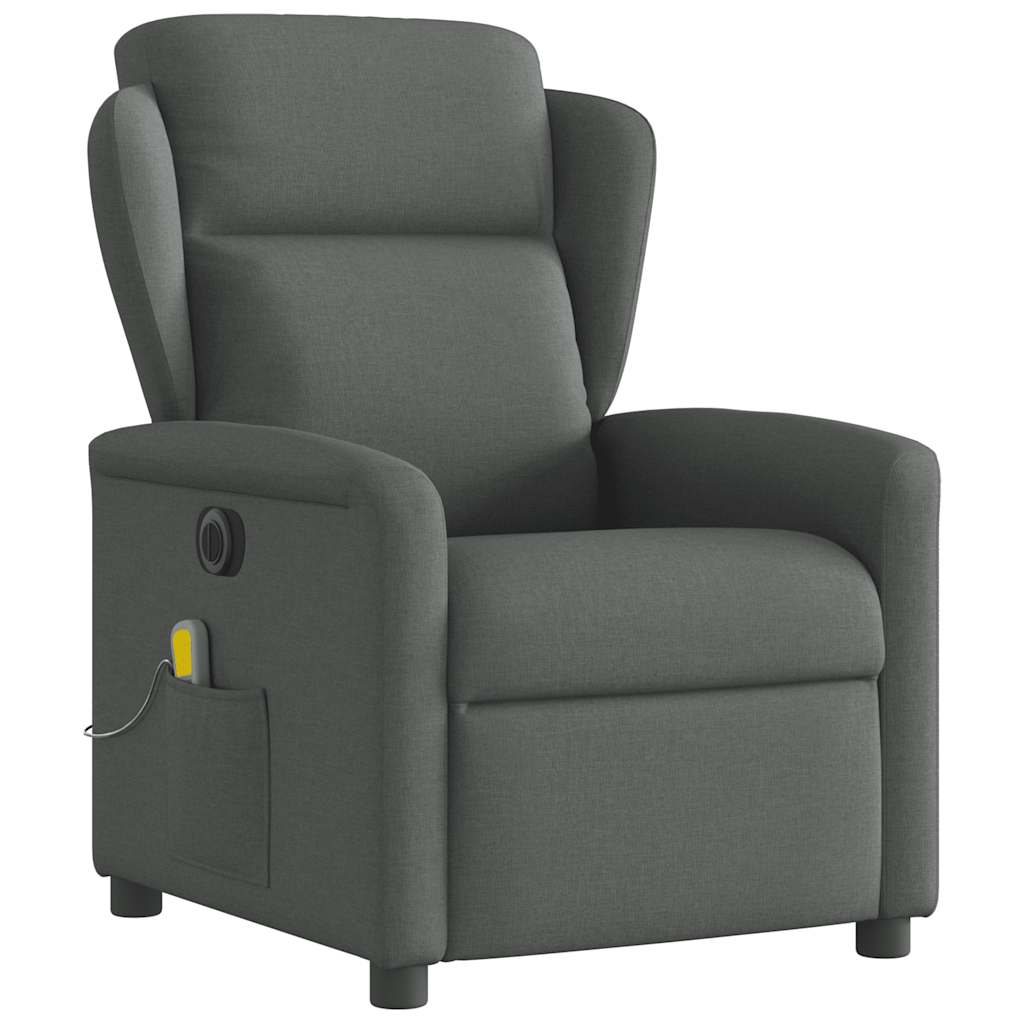 Massagestoel elektrisch verstelbaar stof donkergrijs