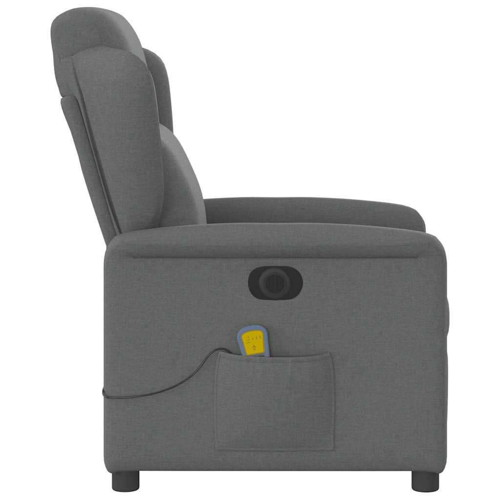 Massagestoel elektrisch verstelbaar stof donkergrijs
