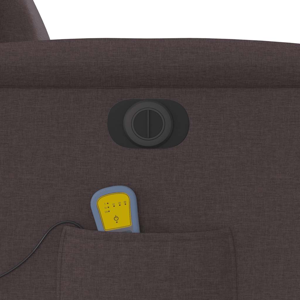 Massagestoel elektrisch verstelbaar stof donkerbruin