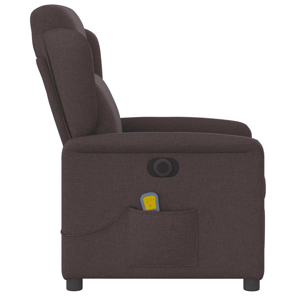 Massagestoel elektrisch verstelbaar stof donkerbruin