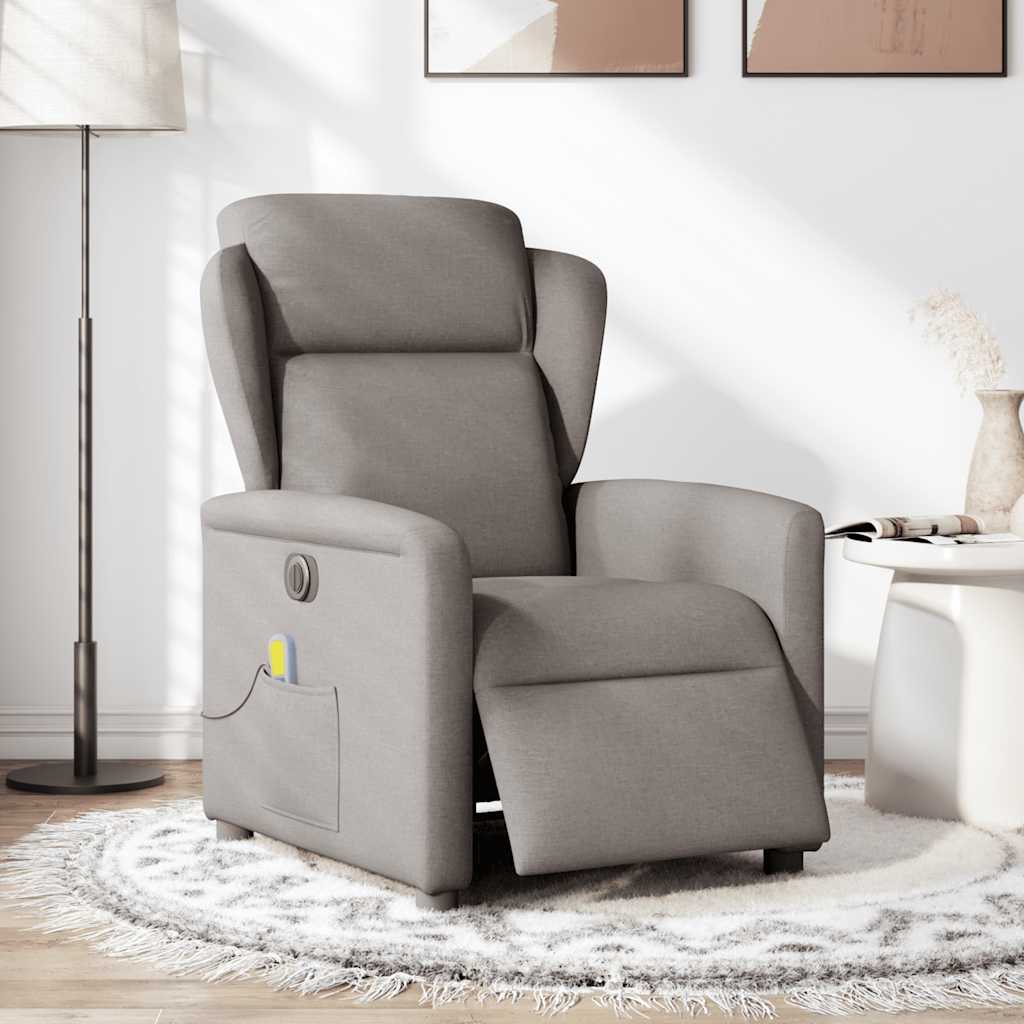 Massagestoel elektrisch verstelbaar stof taupe