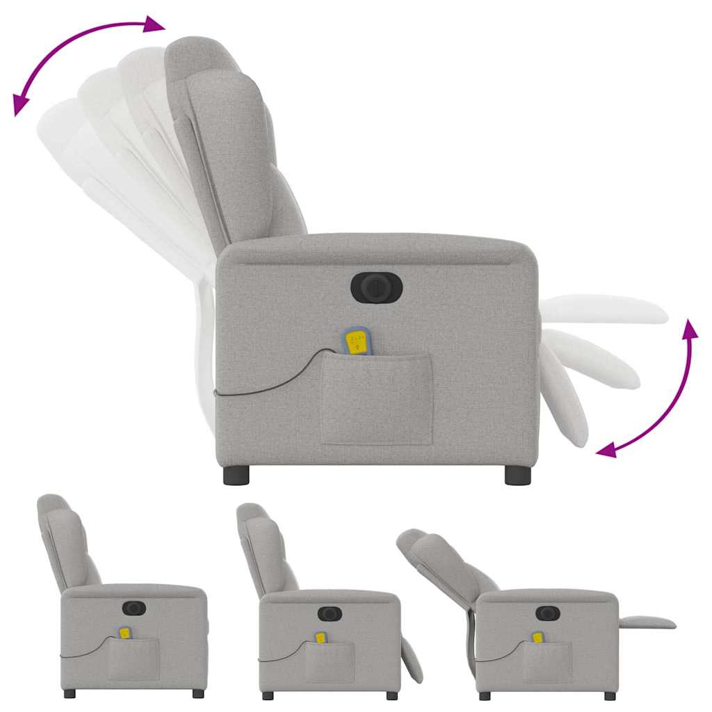 Massagestoel elektrisch verstelbaar stof wolk grijs