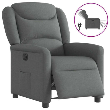 Fauteuil elektrisch verstelbaar stof donkergrijs