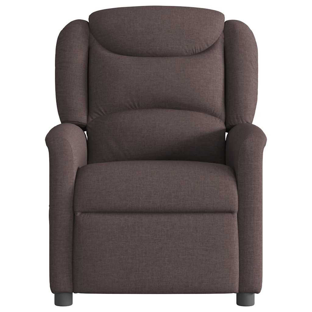 Fauteuil verstelbaar elektrisch stof donkerbruin