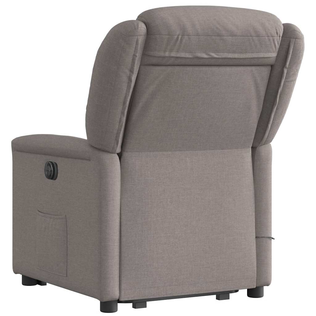 Sta-op-massagestoel verstelbaar stof taupe