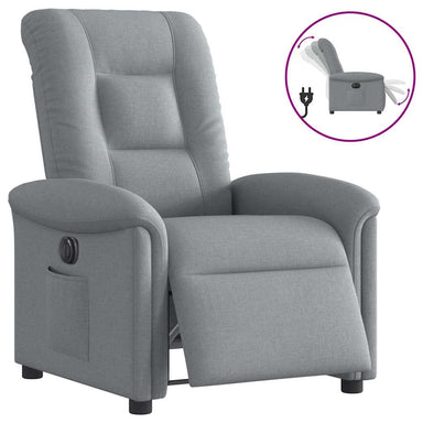 Fauteuil elektrisch verstelbaar stof lichtgrijs