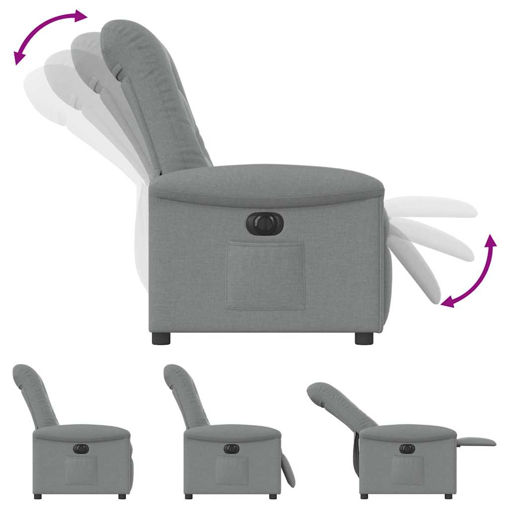 Fauteuil elektrisch verstelbaar stof lichtgrijs