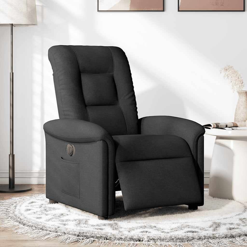 Fauteuil verstelbaar elektrisch stof zwart