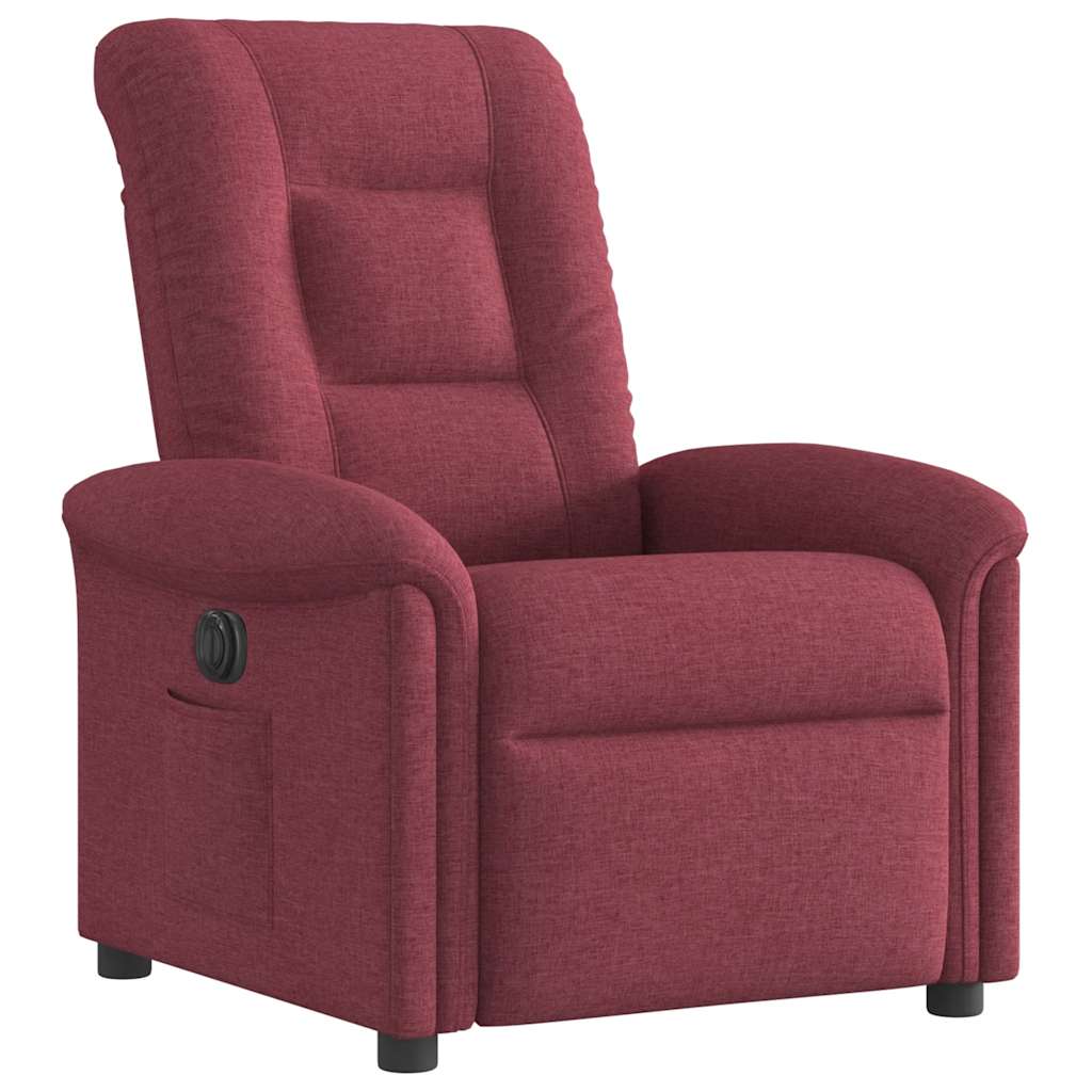 Fauteuil verstelbaar elektrisch stof wijnrood