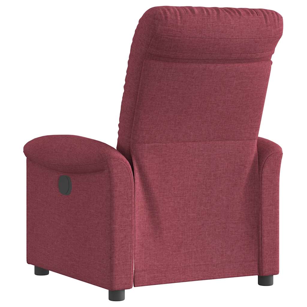 Fauteuil verstelbaar elektrisch stof wijnrood