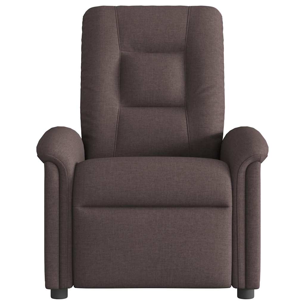 Fauteuil verstelbaar elektrisch stof donkerbruin